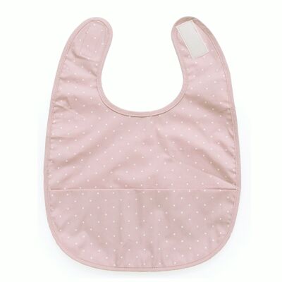 Organic bib pale pink dotty