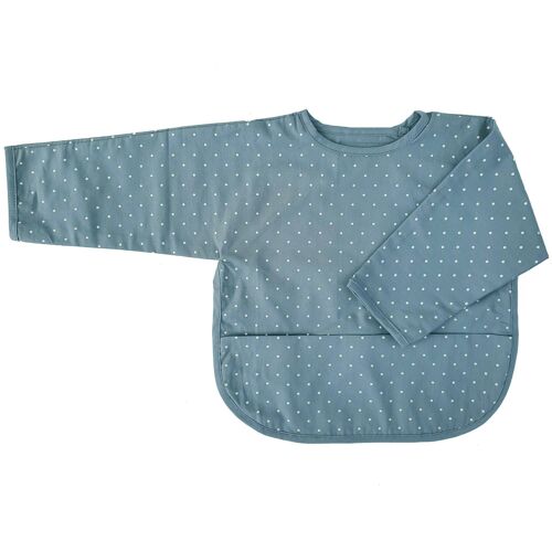 Organic bib with sleeves sapphire dotty