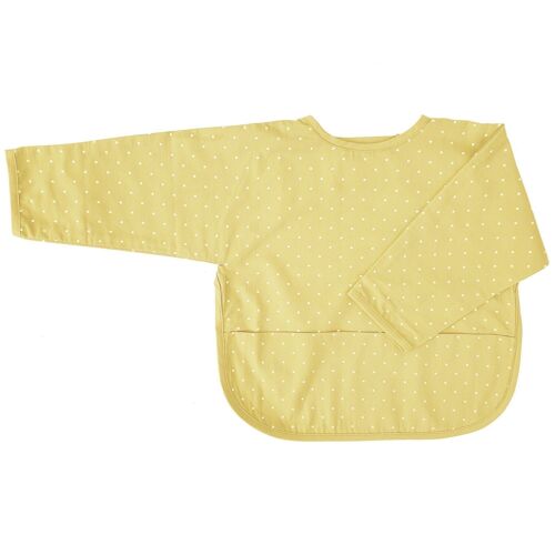 Organic bib with sleeves yellow dotty