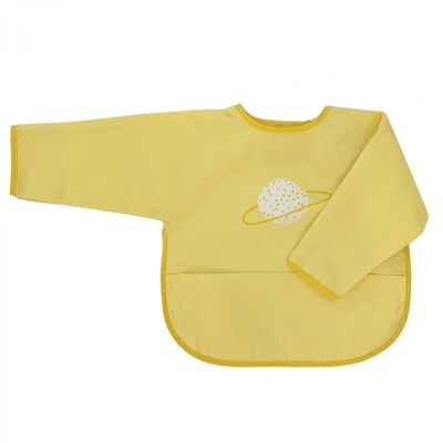 Organic bib with sleeves yellow planet