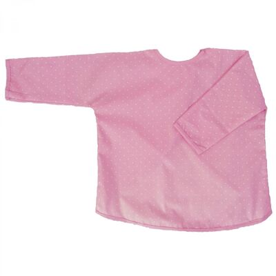 Grembiule biologico per bambini rosa tenue a pois