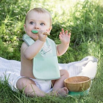 Bol bébé en bambou vert 3