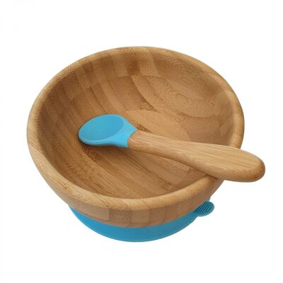 Bamboo baby bowl blue