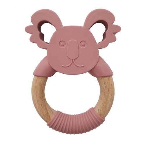 Silicone baby teether koala dusty rose