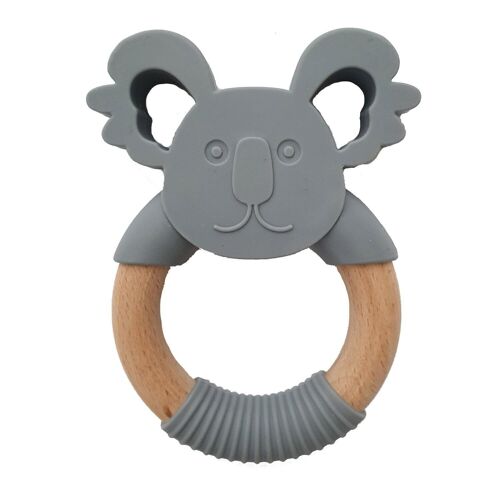 Silicone baby teether koala dark grey