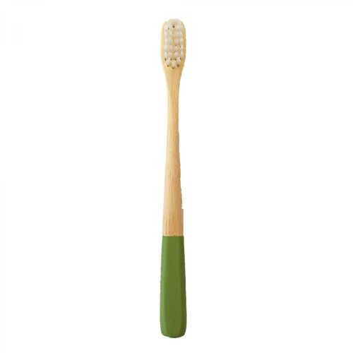 Kids bamboo toothbrush green