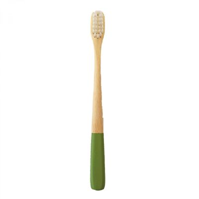 Kids bamboo toothbrush green
