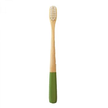 Brosse à dents en bambou pour enfants vert 1
