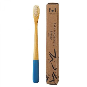 Brosse à dents en bambou pour enfants bleu 2