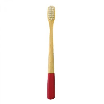 Brosse à dents en bambou pour enfants rose