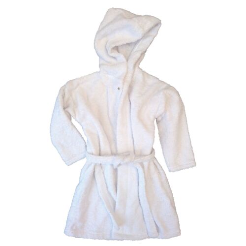 Organic bath robe white 110/116 GOTS