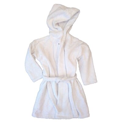 Organic bath robe white 134/140 GOTS