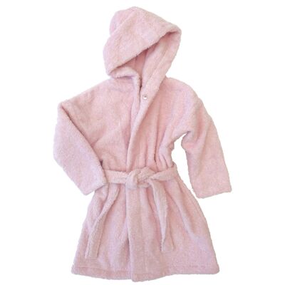 Albornoz bebe organico rosa 74/80 GOTS