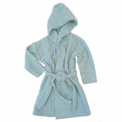 Organic bath robe ice blue 134/140 GOTS