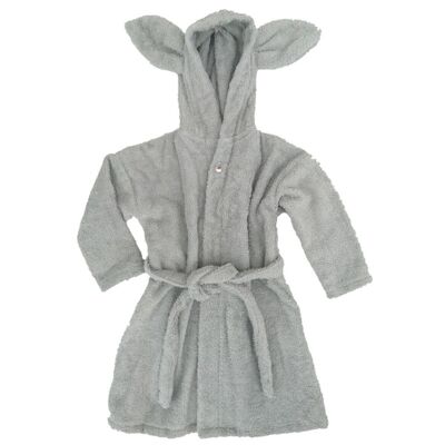 Organic baby bath robe rabbit silver gray 74/80 GOTS