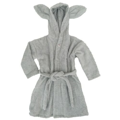 Organic bath robe rabbit silver gray 134/140 GOTS
