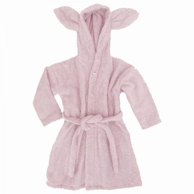 Organic baby bath robe rabbit pink 74/80 GOTS