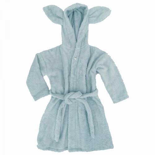 Organic baby bath robe rabbit ice blue 74/80 GOTS