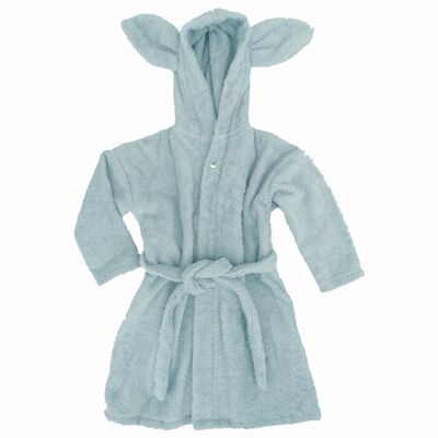 Bio Baby Bademantel Hase eisblau 74/80 GOTS