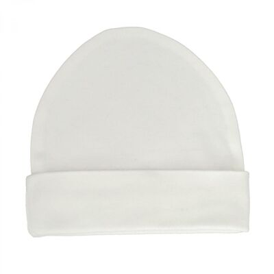 Organic baby hat white 0-3 months GOTS