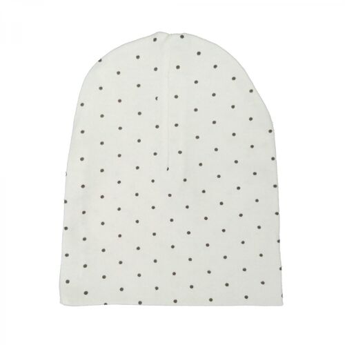 Organic baby hat white dotty premature GOTS