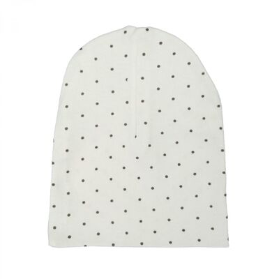 Gorro bebe organico blanco lunares prematuro GOTS