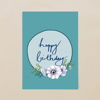 Couronne de joyeux anniversaire carte postale 2