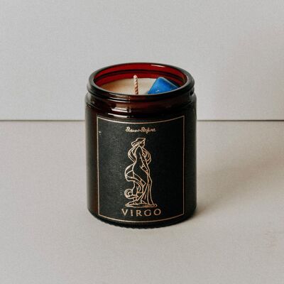 Virgo Zodiac Crystal Candle - Himalayan Cedar & Jasmine - No Thanks / SKU029