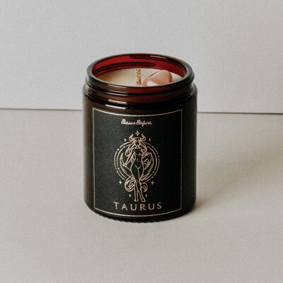 Taurus Zodiac Crystal Candle - Dark Honey & Tobacco - No Thanks / SKU039