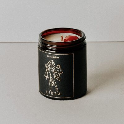 Libra Zodiac Crystal Candle - White Musk & Amber - No Thanks / SKU095