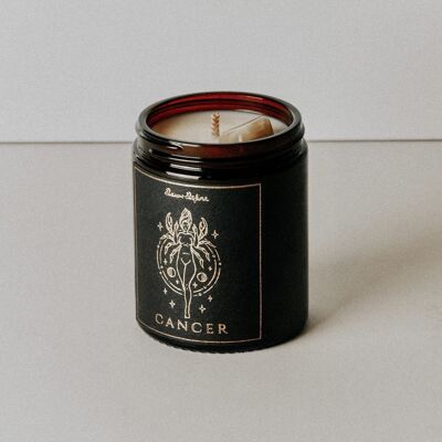 Cancer Zodiac Crystal Candle - Dark Honey & Tobacco - No Thanks / SKU135