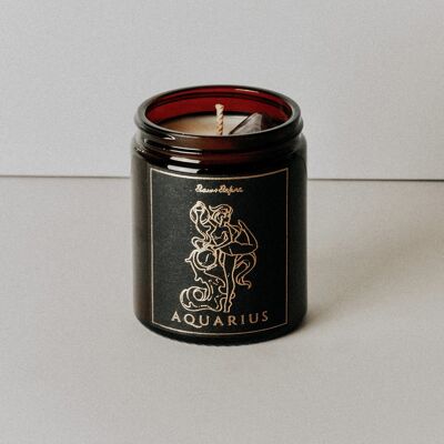 Aquarius Zodiac Crystal Candle - Dark Honey & Tobacco - No Thanks / SKU159