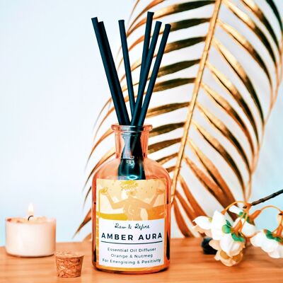 Goddess Essential Oil Reed Diffuser - Amber Aura - Blended for Positivity & Energy / SKU188