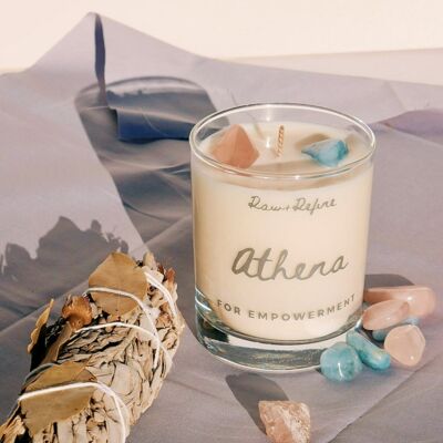 Athena Crystal Candle For Empowerment + Strength / SKU359