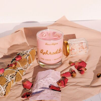 Aphrodite Crystal Candle For Love + Passion / SKU361