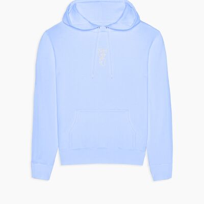 Hoodie bleu pâle broderie