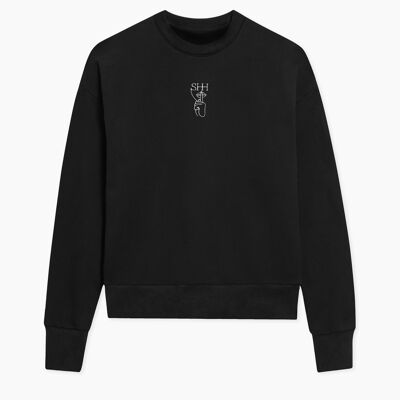 Sweatshirt noir broderie