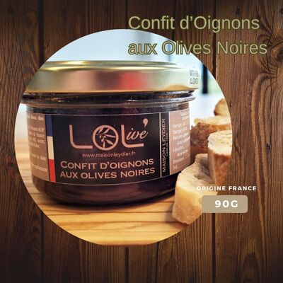 Confit d'oignons à l'olive noire 90gr - Tartinade - France / Provence