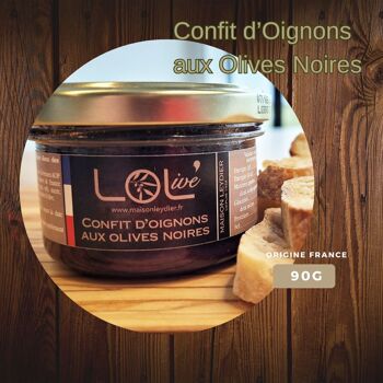 Confit d'oignons à l'olive noire 90gr - Tartinade - France / Provence 1