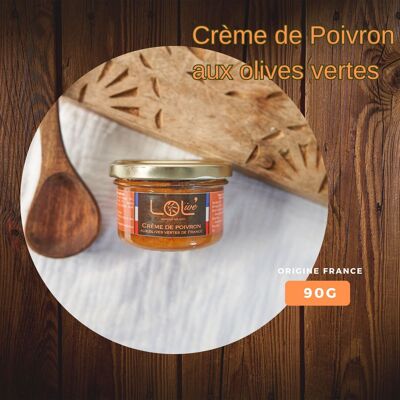Crème de poivron aux olives vertes 90gr - Tartinade - France / Provence
