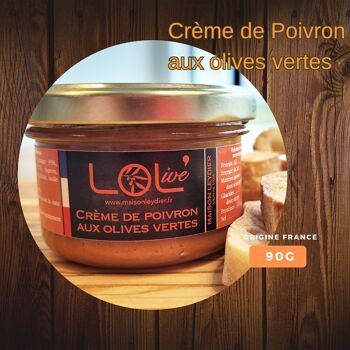 Crème de poivron aux olives vertes 90gr - Tartinade - France / Provence 1