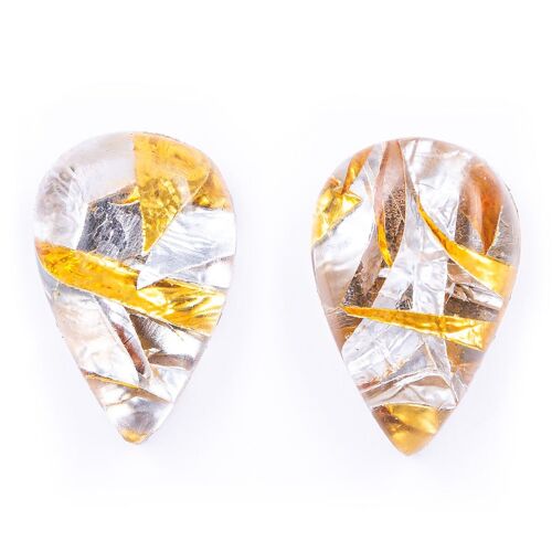 EggGold Elegant Teardrop Resin Stud