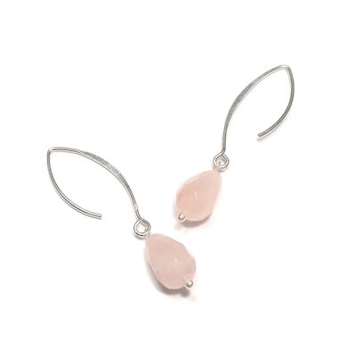 Pendientes Iara Cuarzo Rosa 925 Plata