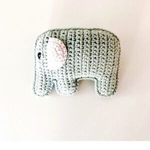 Hochet éléphant pour bébé, bleu sarcelle