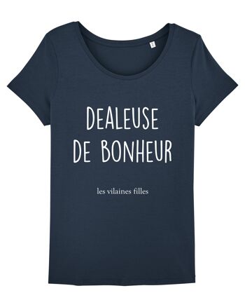 Tee-shirt col rond Je suis une bombasse bio, coton bio, bleu marine