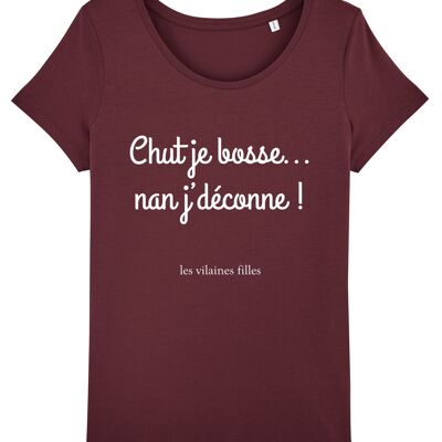 Rundhals-T-Shirt Chut je Bosse Bio, Bio-Baumwolle, Bordeaux