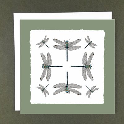 Biglietto d'auguri a spirale libellula - Carta riciclata + Donazione di beneficenza