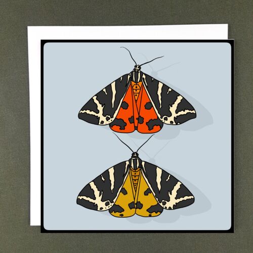 Jersey Tiger Moths Greeting Card - Recycled Paper + Charity Donation