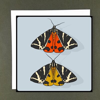 Carte de voeux Jersey Tiger Moths - Papier recyclé + Don de charité