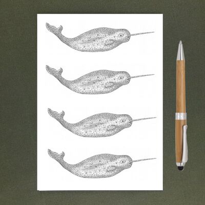 Narwhal Recycling-Notizbuch A5 – Recyclingpapier + Spende für wohltätige Zwecke